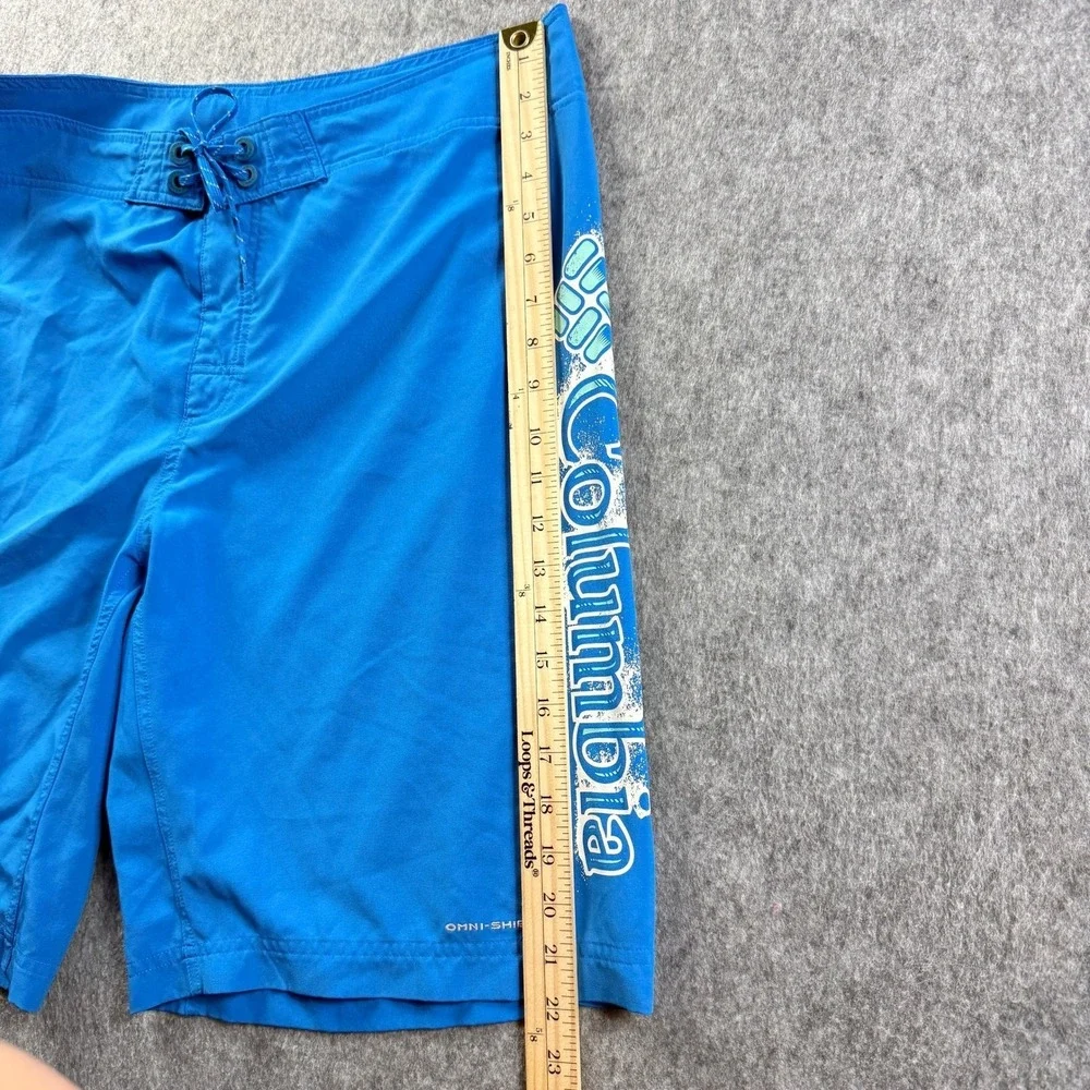 Columbia PFG Mens Shorts 36‎ Blue Omni-Shield Board Fishing Swim Trunks 11